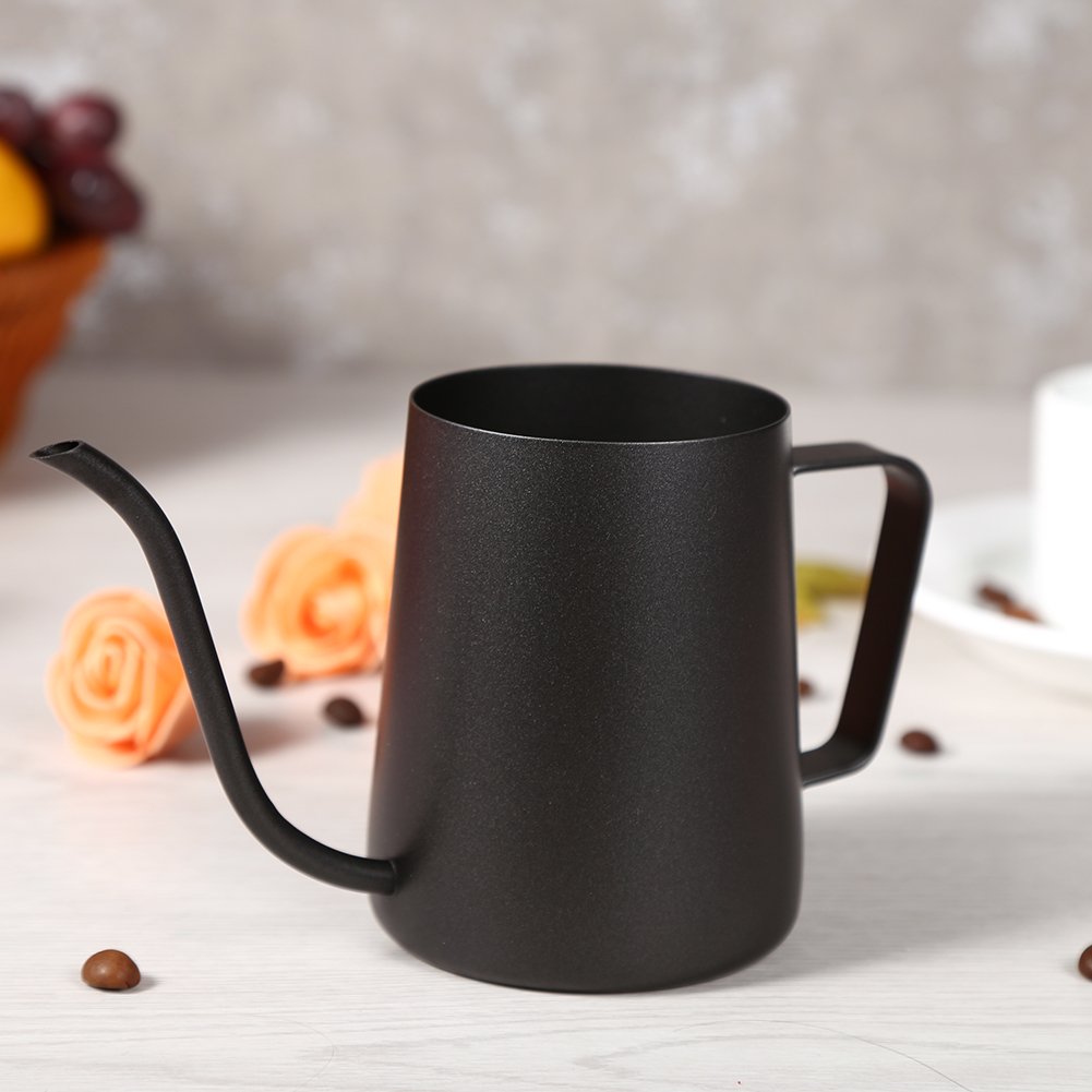 Nero Pittura in Acciaio Inox pour Coffee Drip Pot bollitore con beccuccio Over a Collo d' Oca Control 250 ml/350ml