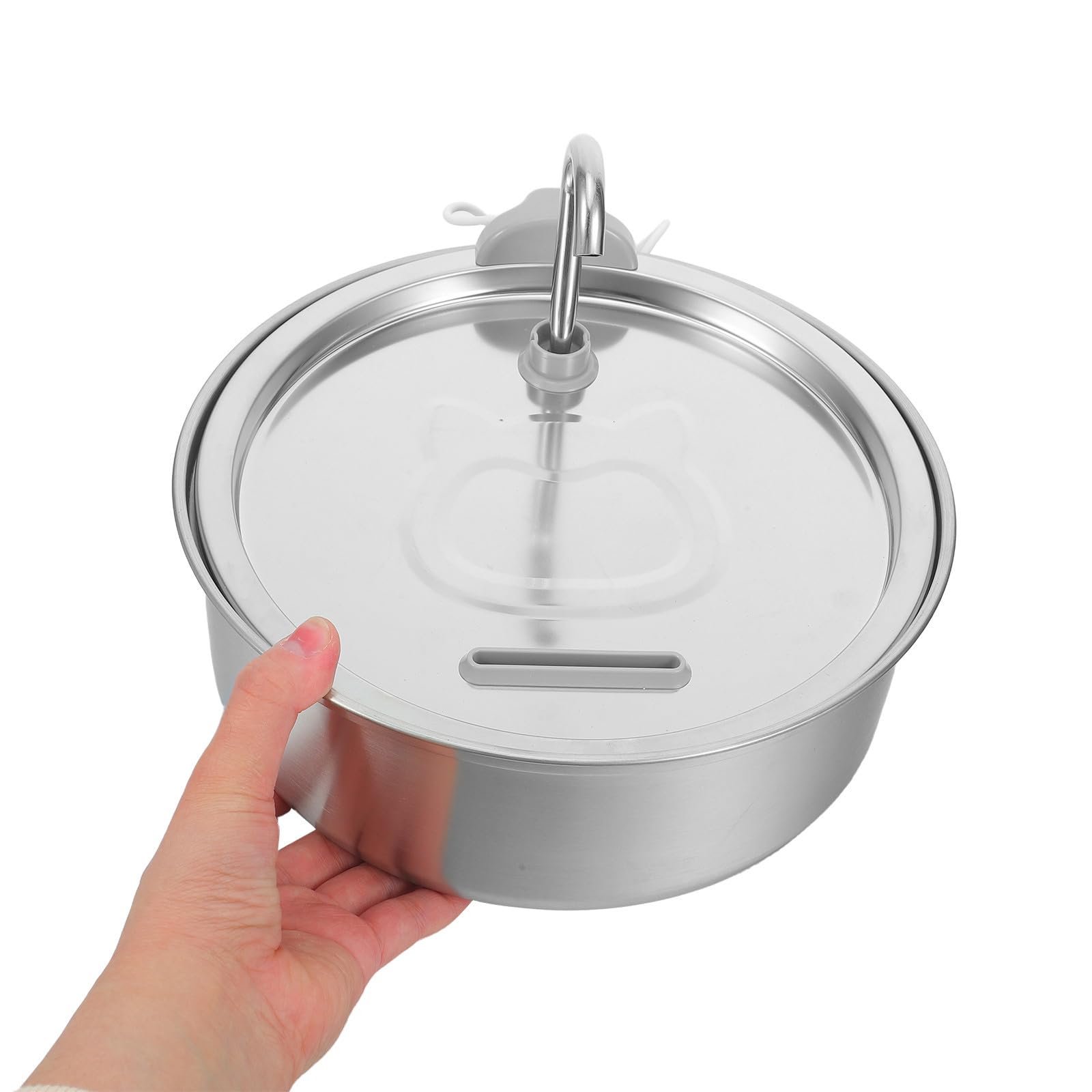 STOBAZA Fuente de Agua para Gatos de Acero Inoxidable con Bomba Ultrasilenciosa y Filtración Multilayer para Uso en Interiores Capacidad 3l Diseño Moderno
