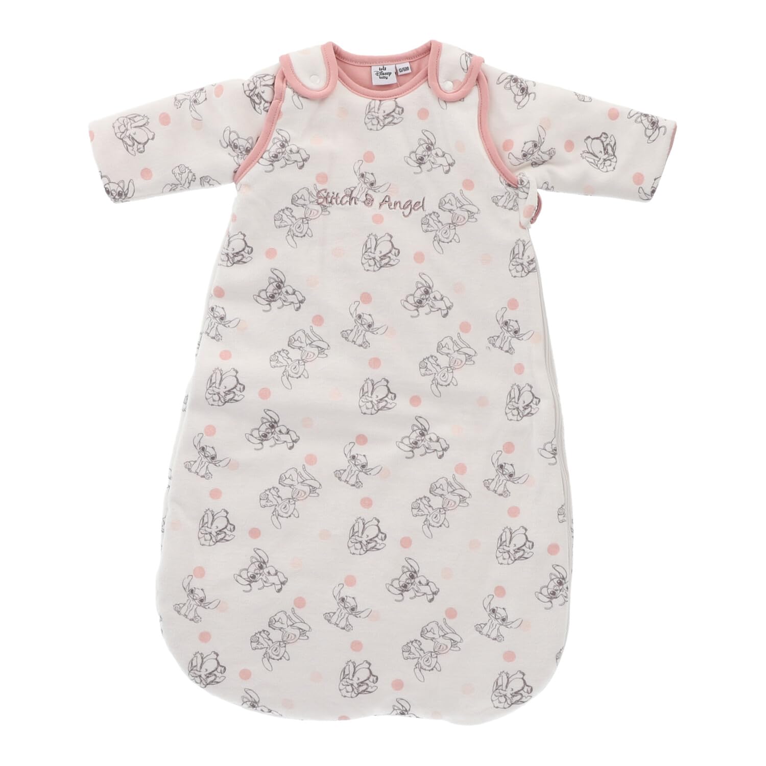 Disney - Sacco nanna Stitch a pois - Velluto - Bianco