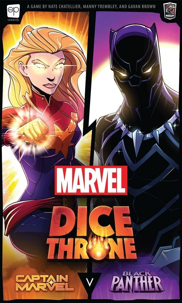 USAOPOLY Marvel Dice Throne | 2 Hero Box Featuring Captain Marvel, Black Panther | Standalone Competitive Dice Game | Officially-Licensed Game | Compatible with The Dice Throne Ecosystem