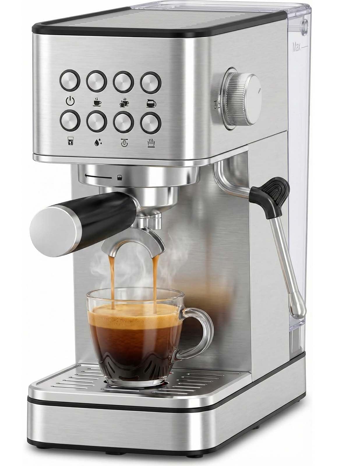 SIMOE 20 Bar Espresso Machine with Milk Frother 58mm Portafilter Stainless Steel Espresso Coffee Maker One-Touch Cappuccino Latte