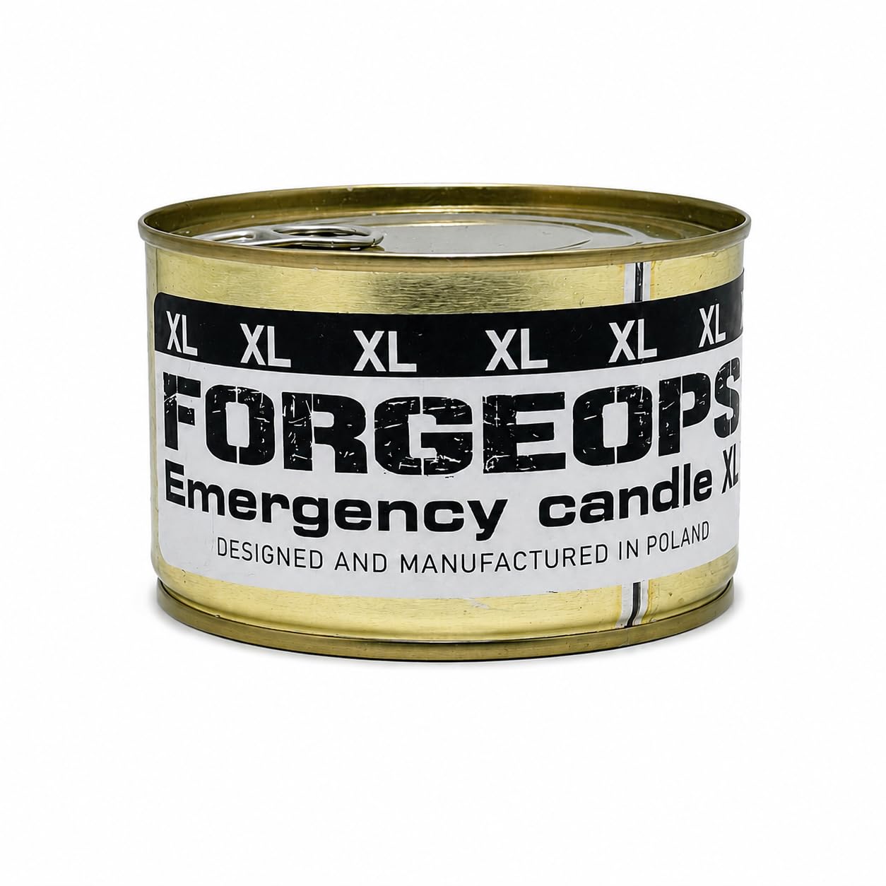 FORGEOPS Emergency Candle XL, Paraffin, 4 Wicks, 24h Burn Time, with Matches, for Camping and Power Outages