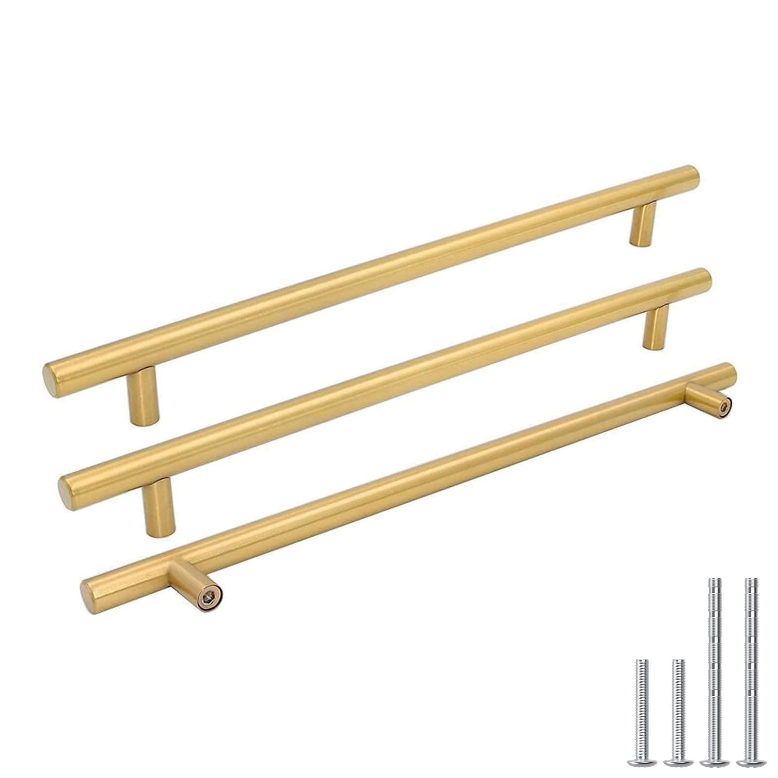 goldenwarm 200 Pack Gold Cabinet Handles Brushed Brass Drawer Pulls Gold Cabinet Pulls 8-4/5 inch Kitchen Door Handles Dresser Knobs