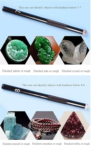 Miniatura 5 de Mohs Kit de prueba de dureza Mohs, 5 unidades de púas de dureza Mohs, probador de dureza Mohs, kit de identificación mineral industrial, joyería de