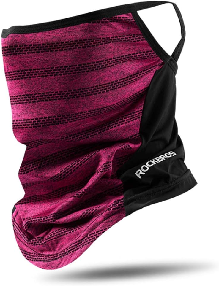 Unisex Seamless Bandana Mask Headwear Ice Silk UV Protection Neck Gaiter Scarf Headwear Balaclava for Dust Outdoors Sports Black-red