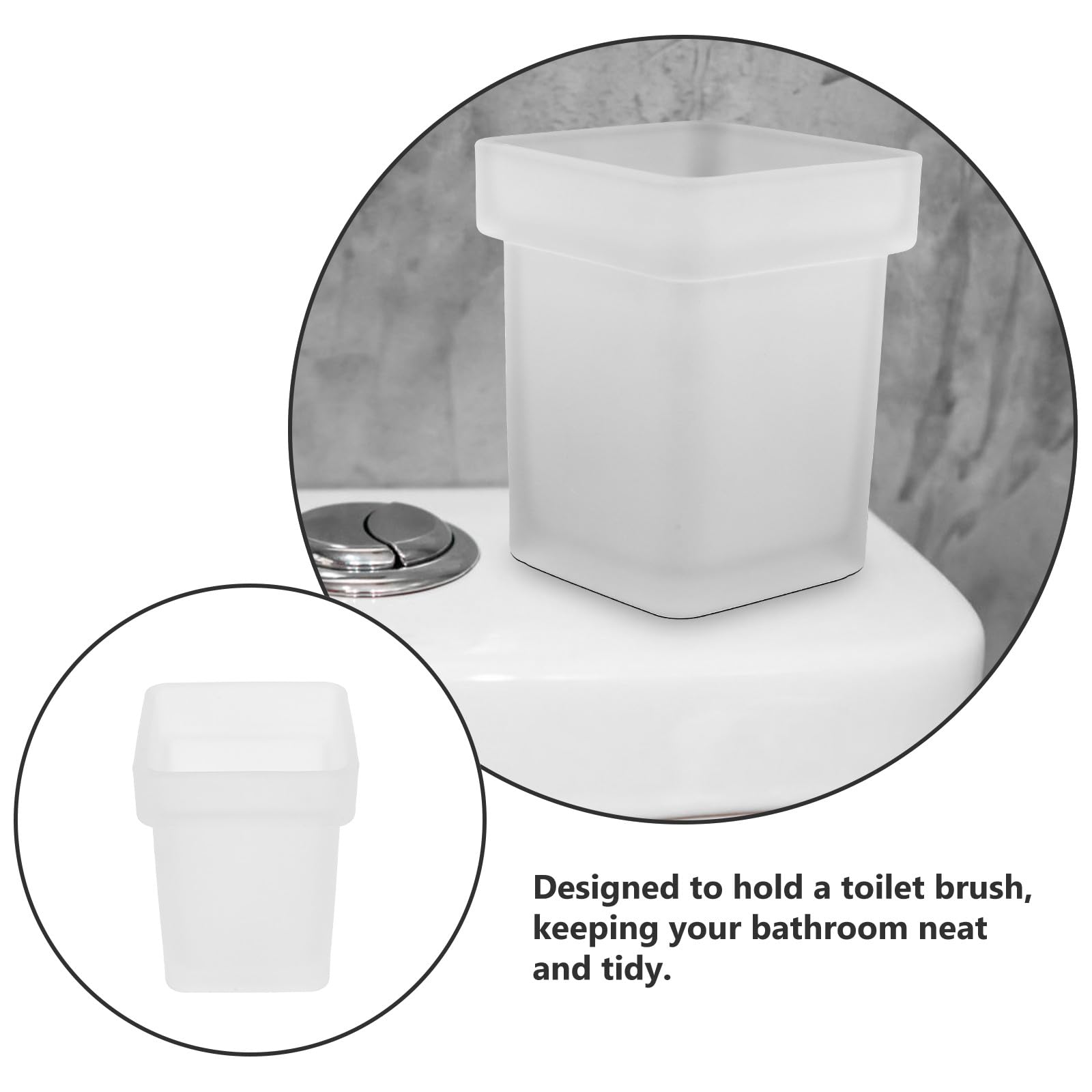 SHINEOFI Escobillero de Cerámica para Baño Diseño Cuadrado y Base Fácil de Limpiar, Adecuado para Hogares y Lugares Públicos, Versátil y Práctico