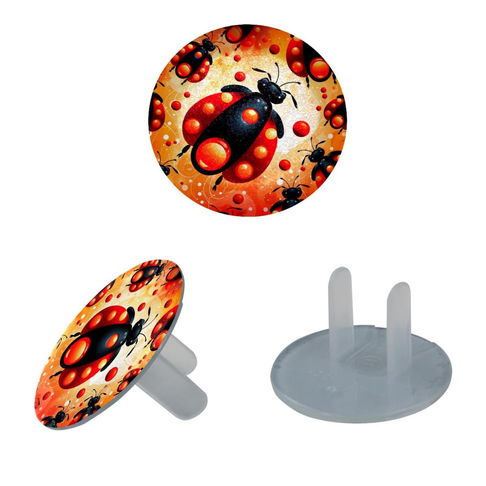 12 Pcs Ladybug Outlet Covers Child Proofing Electrical Safety Socket Protection Caps 2-Prong Safety Plugs Cover