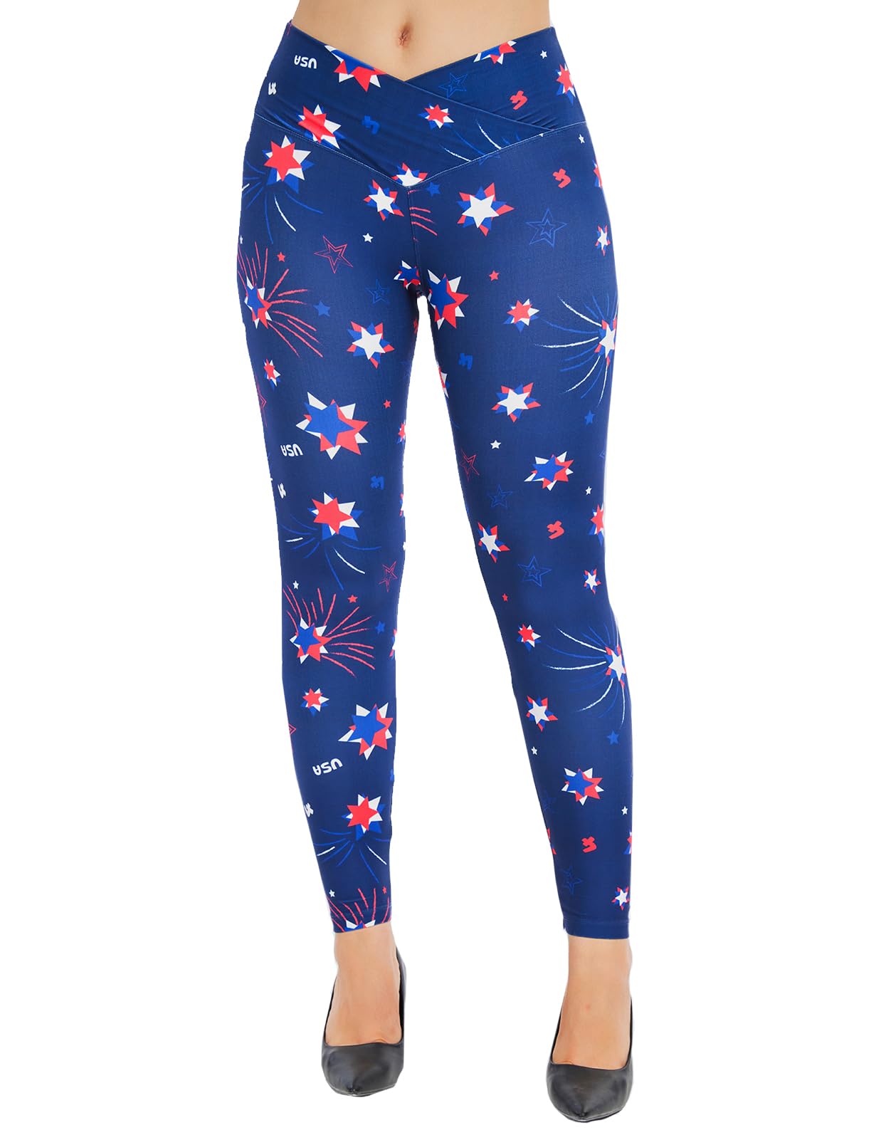 sissycos Women's Christmas Halloween Crossover Leggings High Waisted