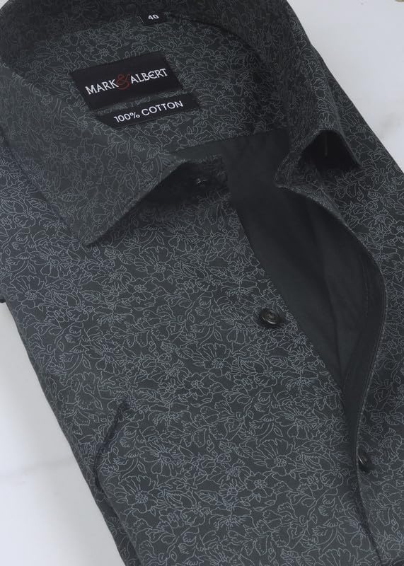 Image of MARK & ALBERT Men's 100% Cotton Printed Half Sleeves Regular Fit Shirt for Men