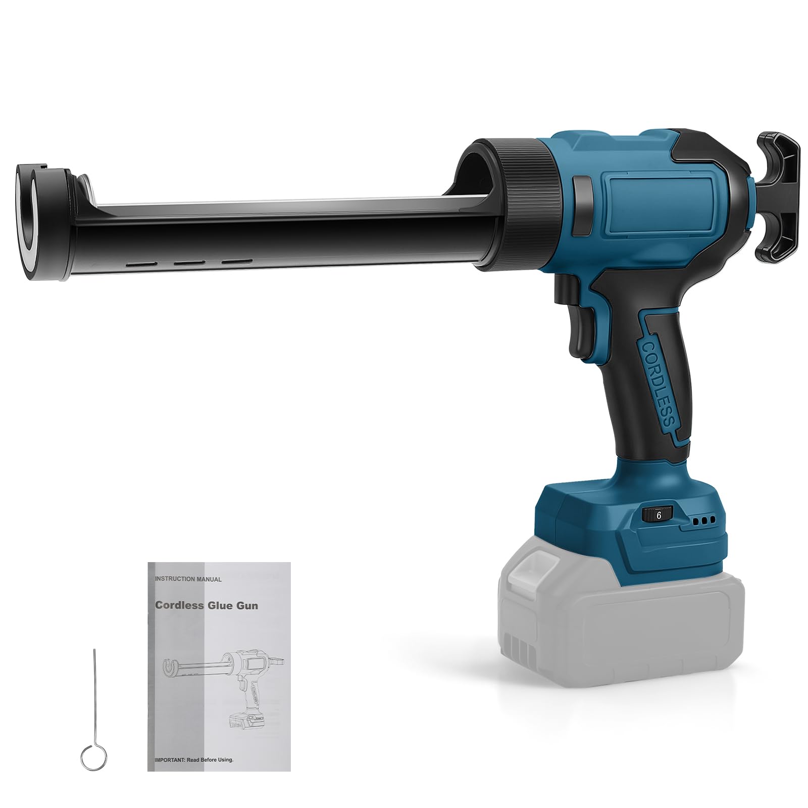 Pistola Selladora Inalámbrica para Bosch B 18V (sin Batería) | Pistola de Calafateo Eléctrica, 6 Velocidades Ajustables, Pantalla Digital y Luz LED, para Rellenar y Sellar