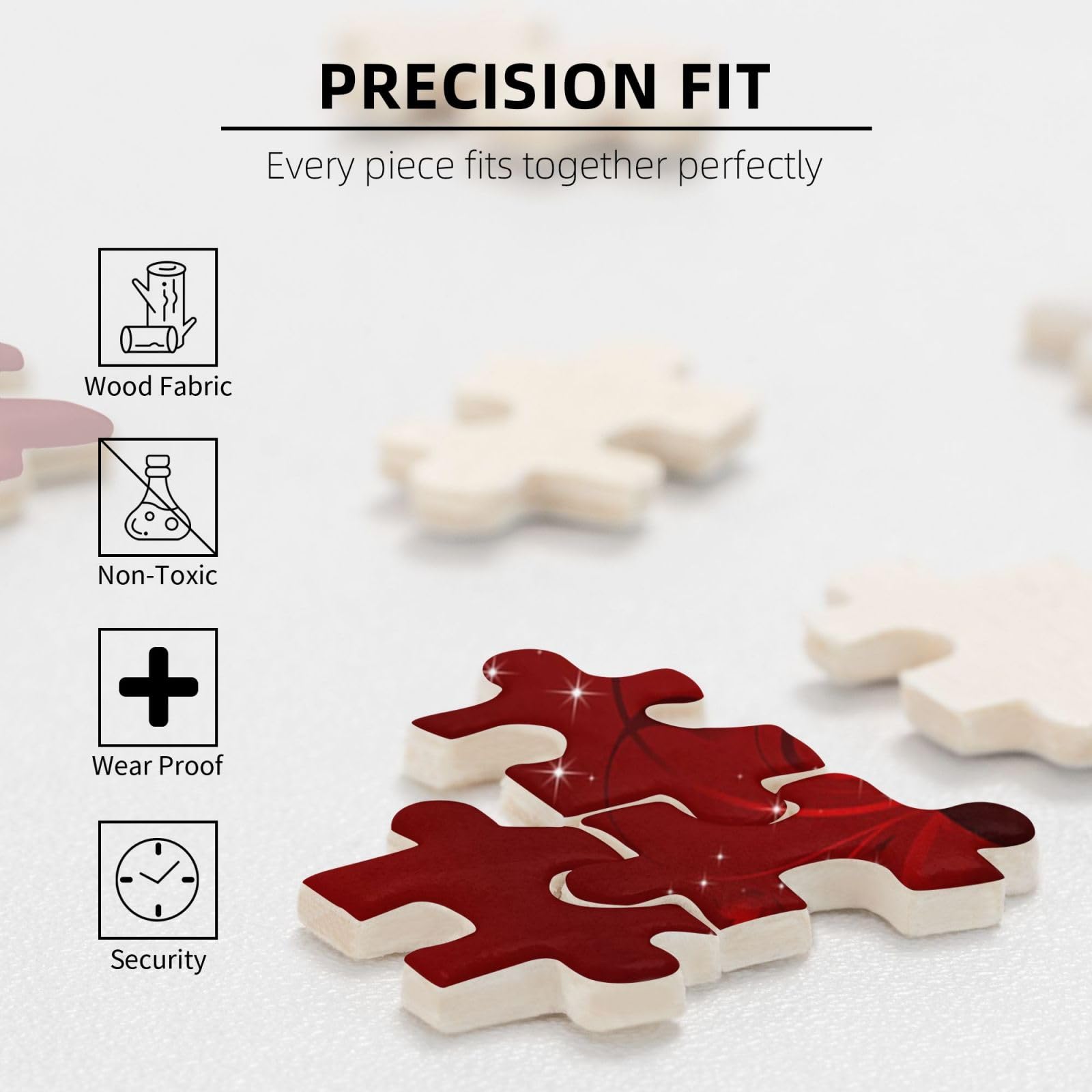 Gioco di puzzle per adulti, puzzle impegnativi, puzzle da 1000 pezzi, cuori d'amore glitterati per San Valentino stampati