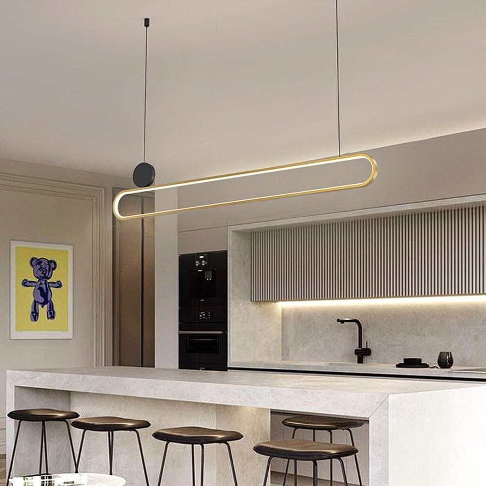 Moderna Illuminazione a Sospensione Circolare a LED dimmerabile lineare a LED in Acrilico, Tavolo da Pranzo Contemporaneo, Ingresso, Isola della Cucina con Luce a Sospensione remota