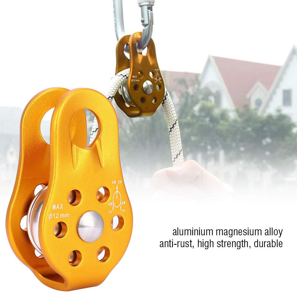 Mountaineering Climbing Tools Load Single Pulley for Climbing Transporting Hauling 12Mm Rope Climbing Pulley 20Kn