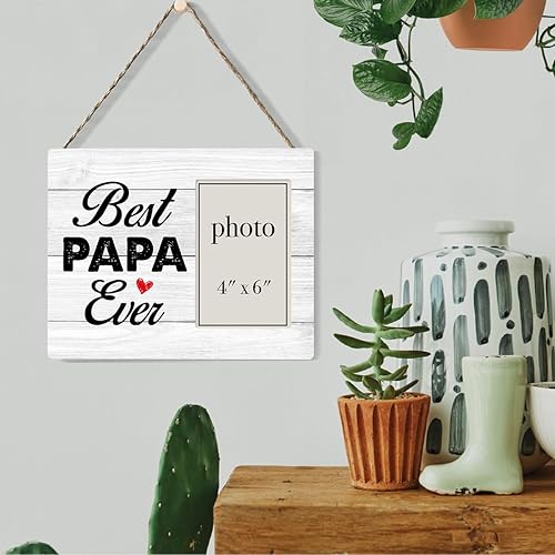 Miniatura 5 de Oqtumes Marco de fotos de regalo para papá, regalo para abuelos de nietos, regalos para abuelo, papá, abuelo, marco rústico de madera de 8 x 10