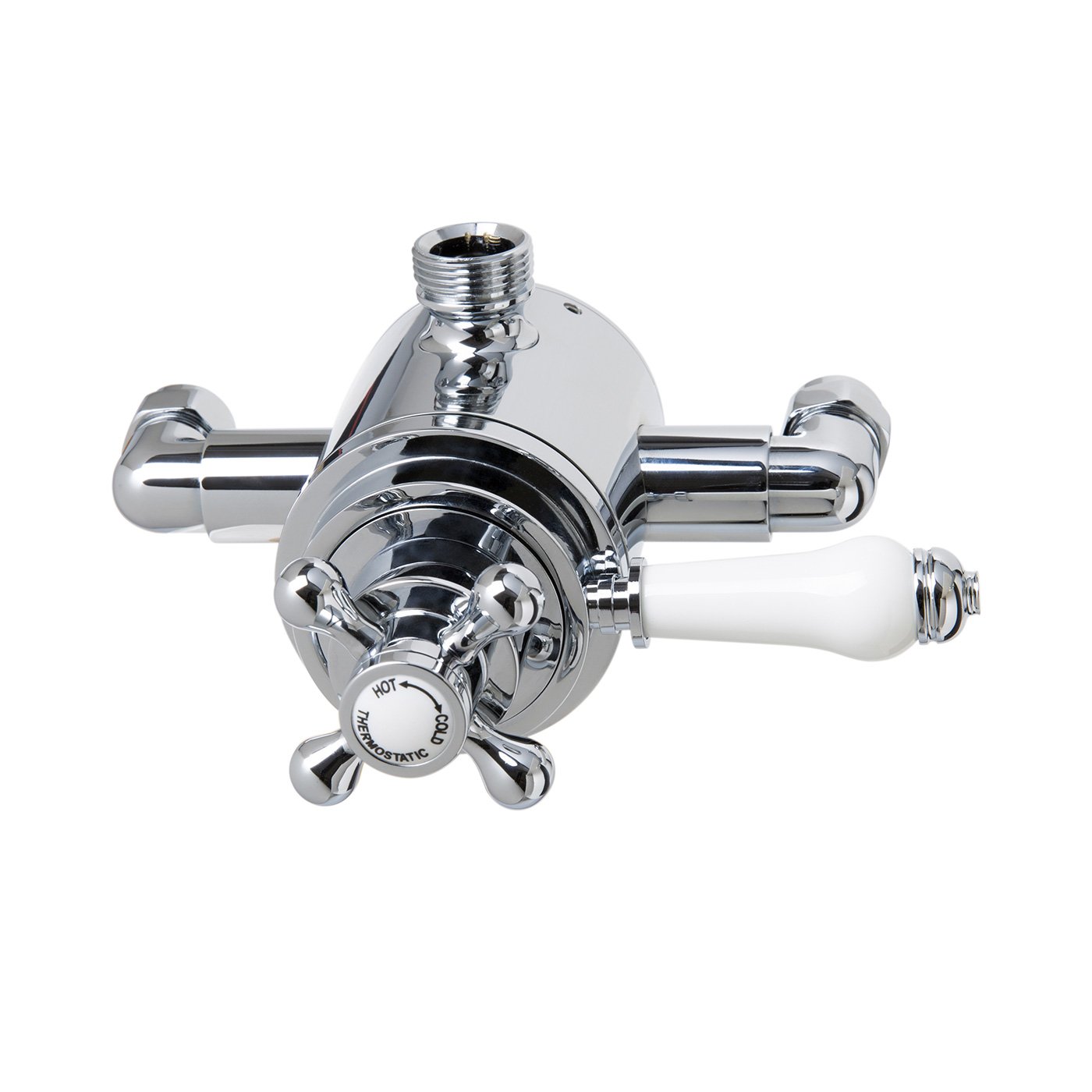 Ibathuk Traditional Thermostatic Exposed Mixer Shower Valve Chrome Brass Diverter Sm681