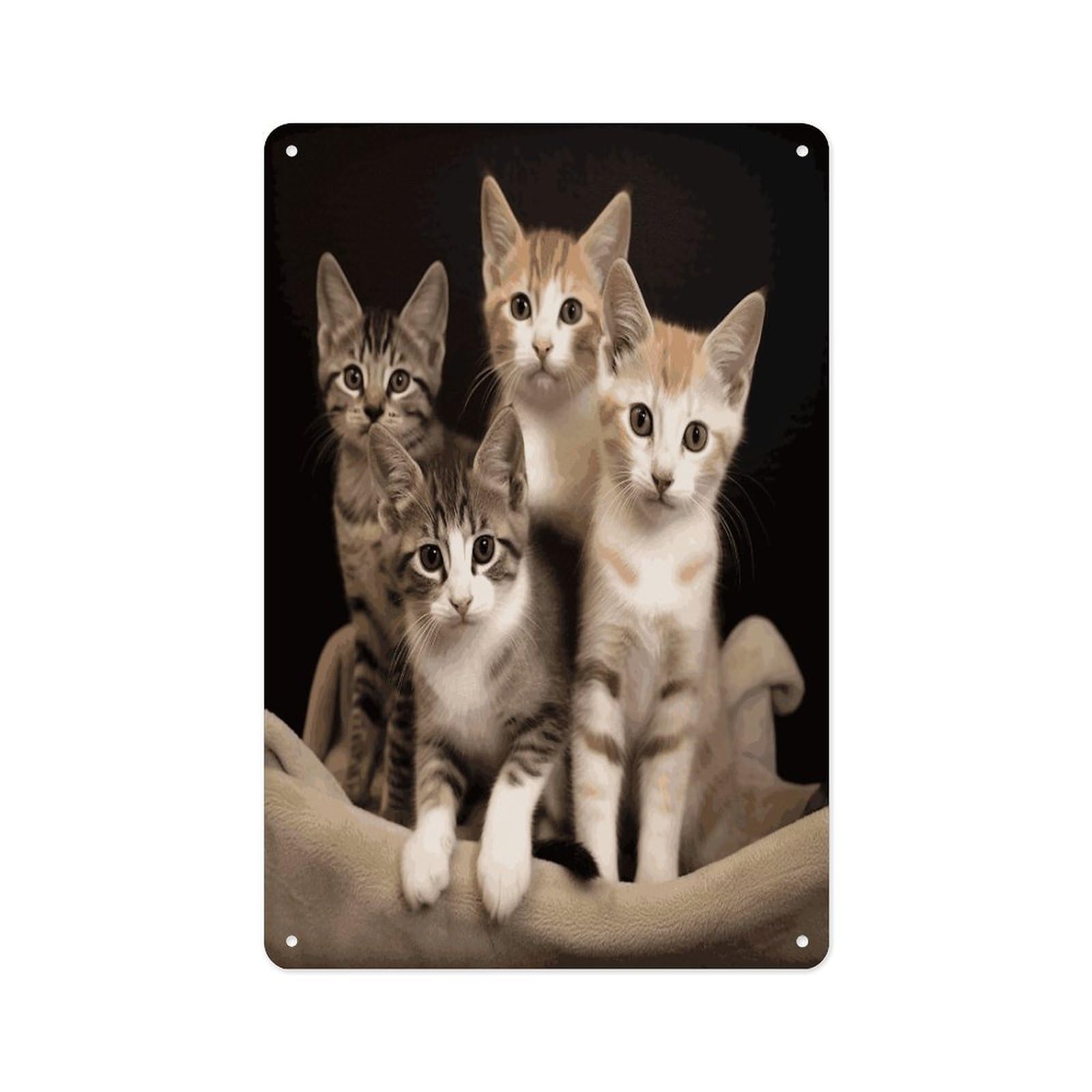 Fekiloot Style Kittens Family Cats Wall Decor Metal Signs Tin Signs Poster