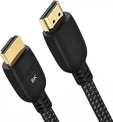 Cabo HDMI 8K 3,3FT/1m, HDMI para HDMI 48Gbps Fast Speed 3D 8K@60 4K@120 144Hz eARC HDR10 HDCP 2.2 2.3 para MacBook Pro 2021, Roku TV, HDTV, PS5, PS4, Xbox, Blu-ray