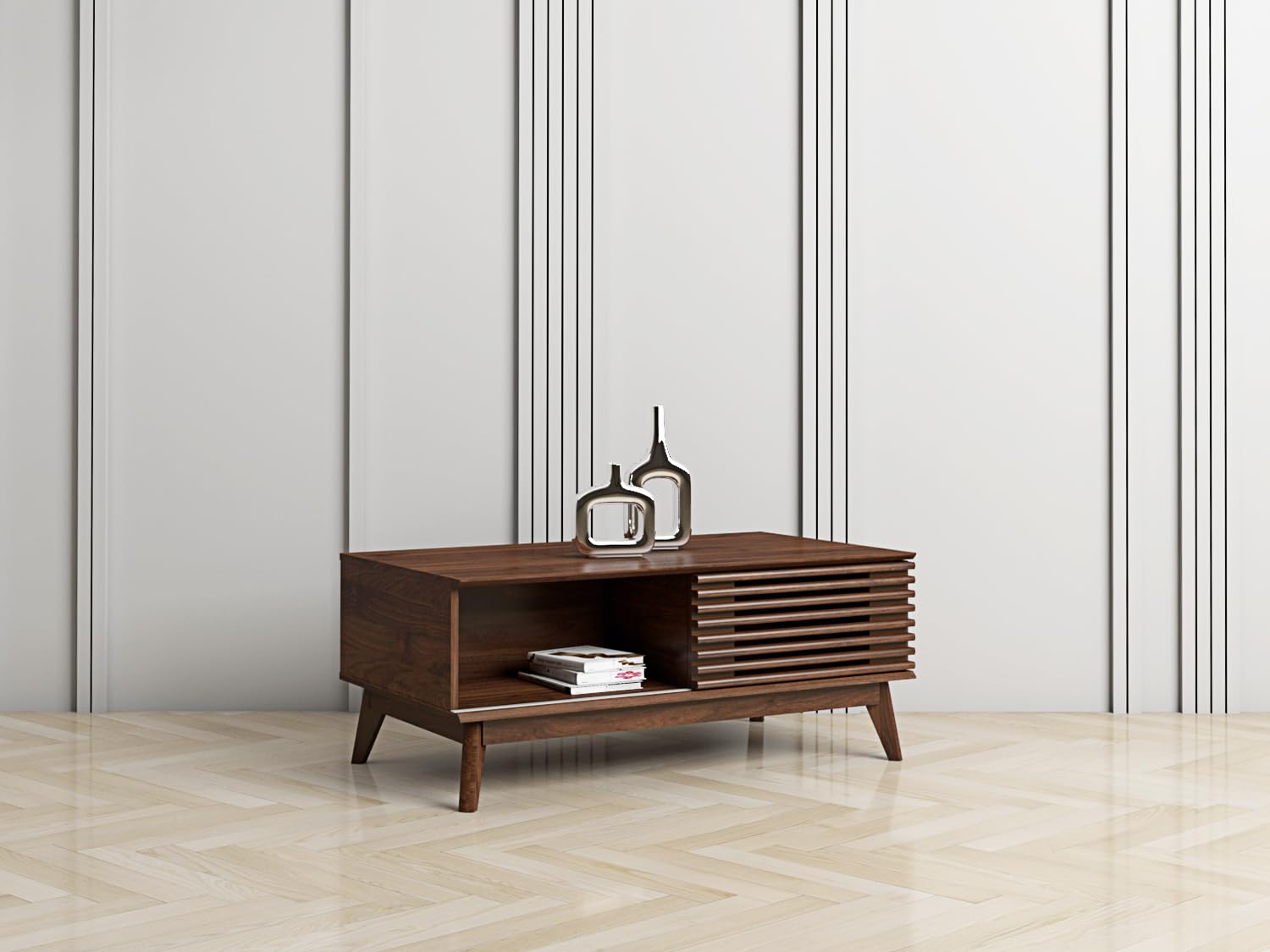 Kidsaw LV41, 1 Door Coffee Table, Columbian Walnut