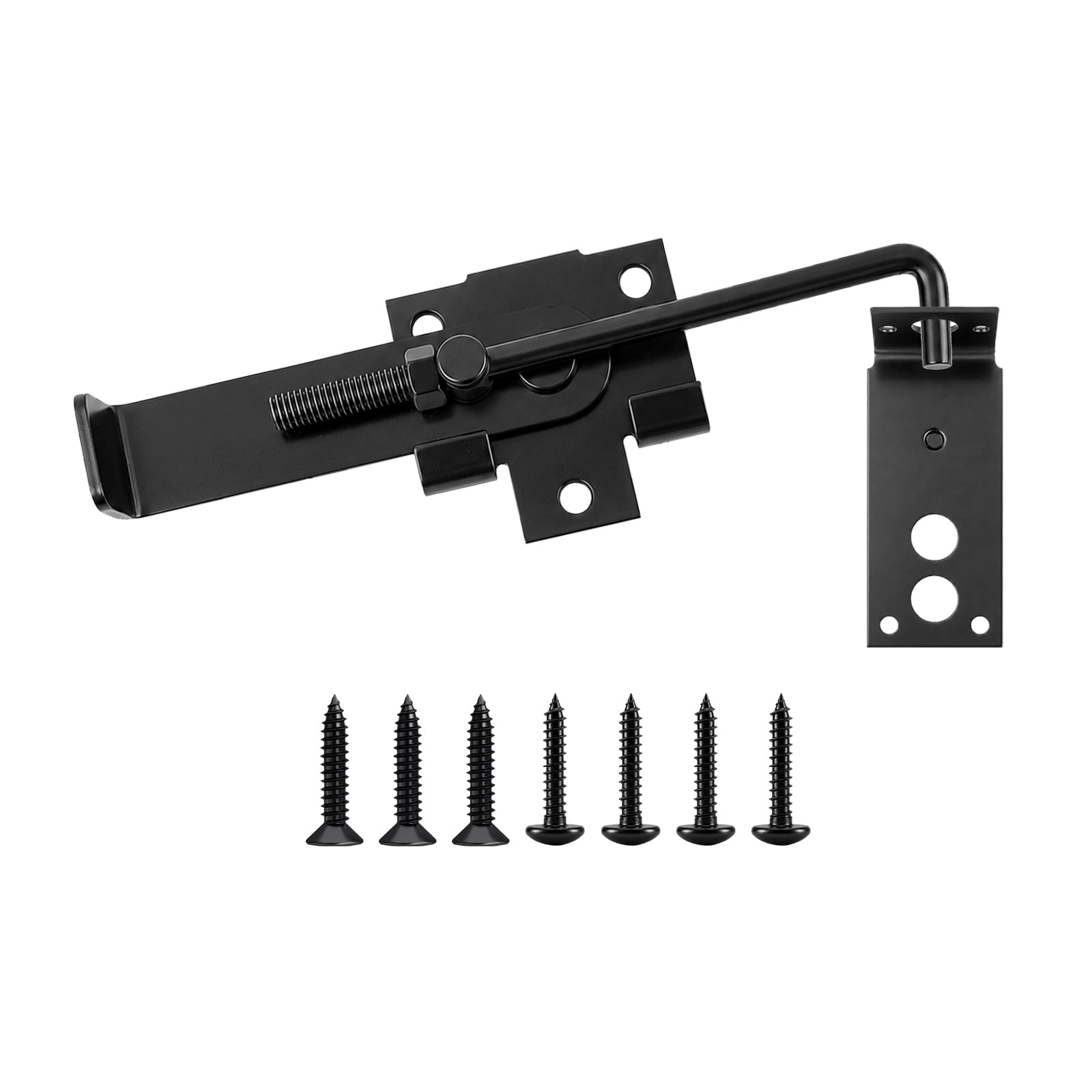 Barn Door Jamb Latch with Hook 7" Cam Latch Sliding Door, Keeping Doors Tight, Cam Action Jamb Latch, Black