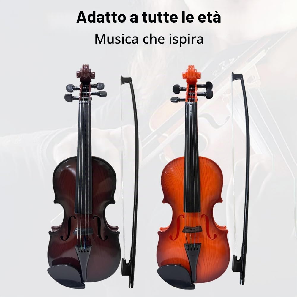 HUIOP Violino simulato Pratica musicale Violino per principianti Kit di violino Strumento musicale Squisita fattura Puntelli per prestazioni Regali Corde regolabili