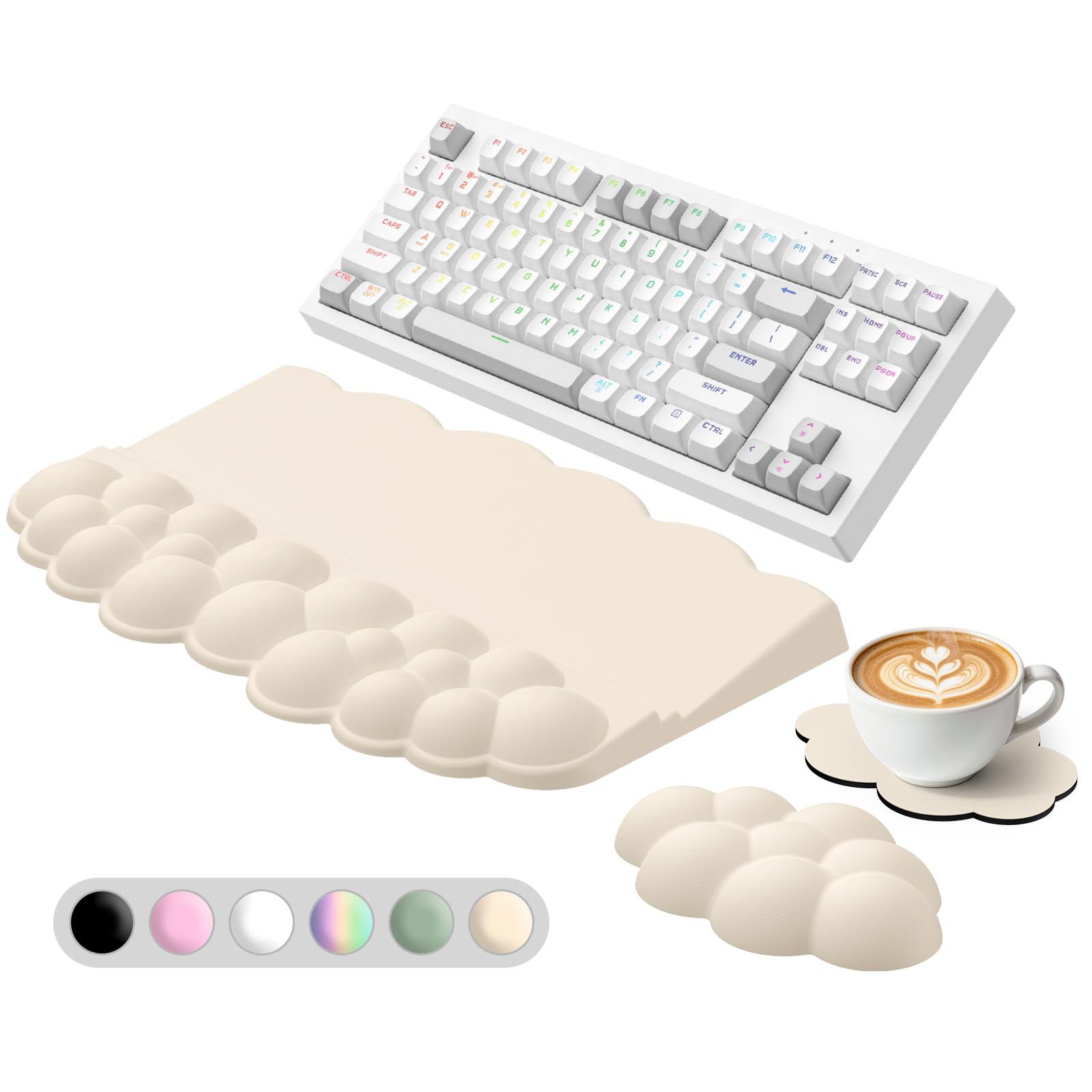 Sushret Cloud Wrist Rest with Keyboard Stand, Keyboard Riser with Wrist Pad
