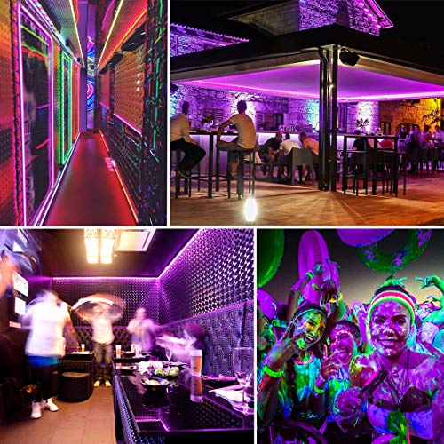 Image of 20ft LED Black Light Strip Kit, 12V Blacklight LED Strips, Touchable | 360 Units Led, Flexible Blacklights for Halloween, Bedroom, Glow Party, Fluorescent Decor, Indoor, Non-Waterproof