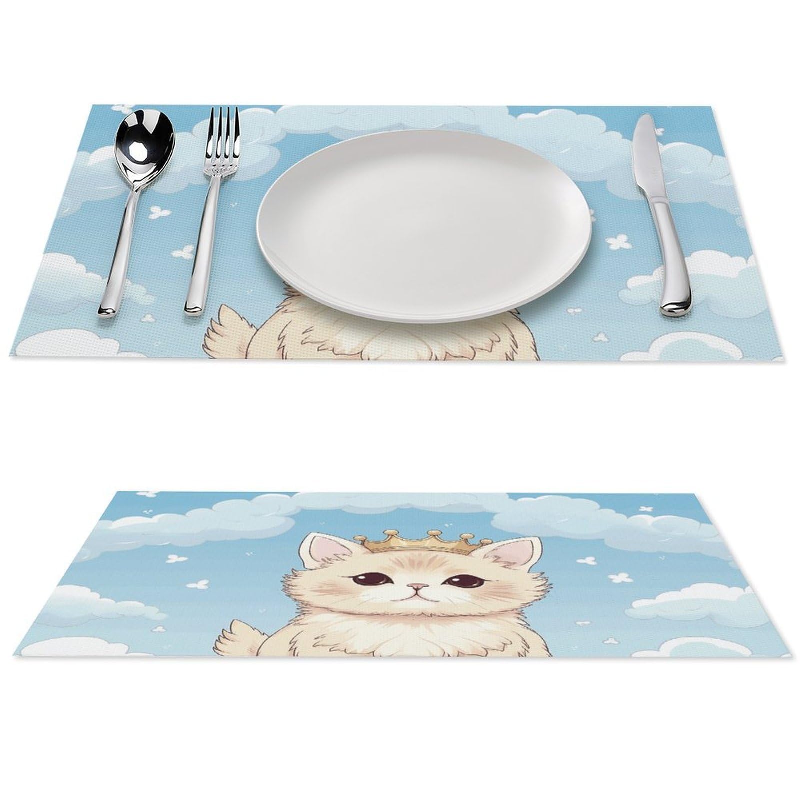 Set di 6 tovagliette all'americana in PVC, lavabili, resistenti al calore, antiscivolo, impermeabili, per interni ed esterni, tavolo da pranzo, cucina, vacanze, feste, 6 pezzi