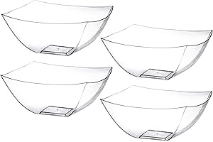 4-Pack Posh Setting Square Plastic Candy Bowls