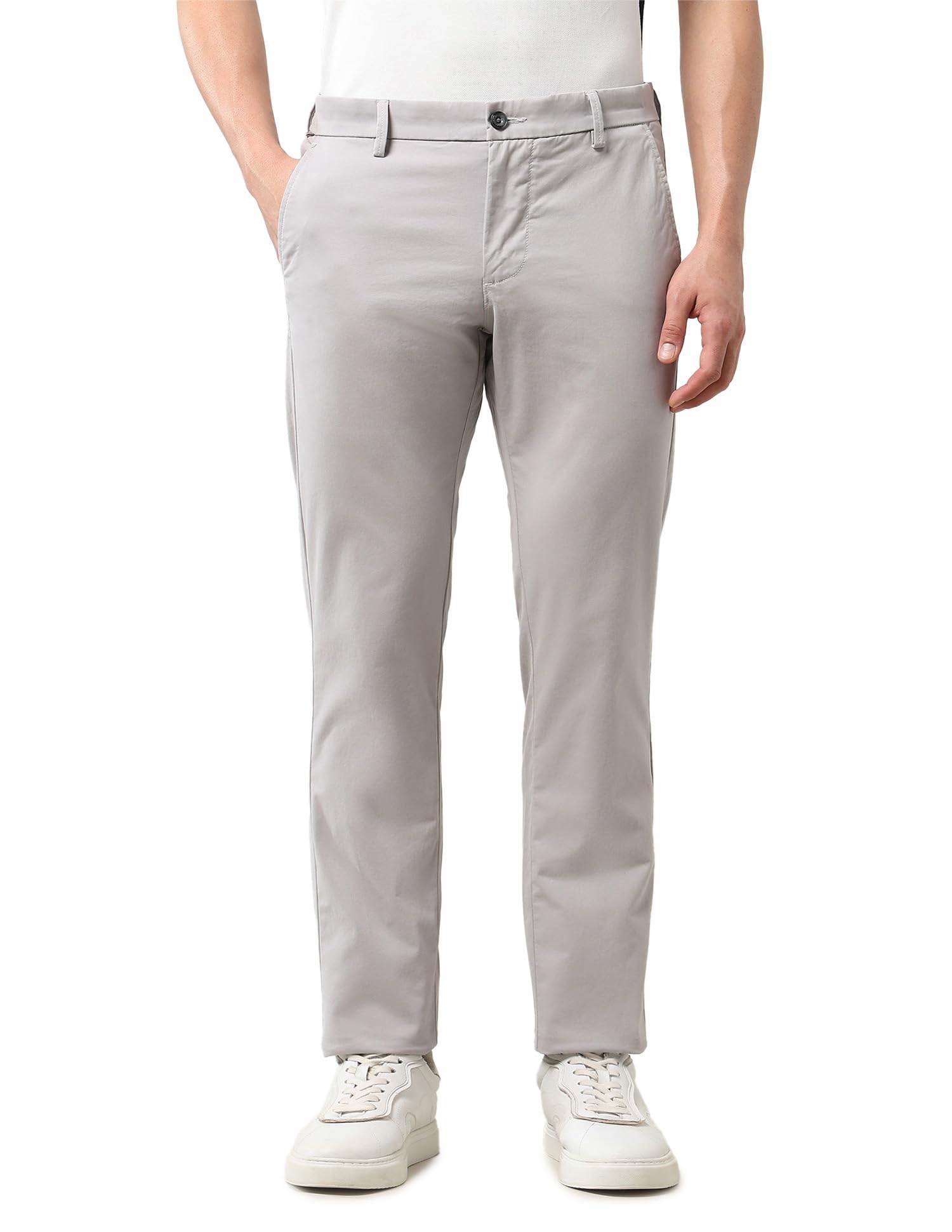 arrow sports Men's Twill Slim Fit Solid Chinos-picture-38