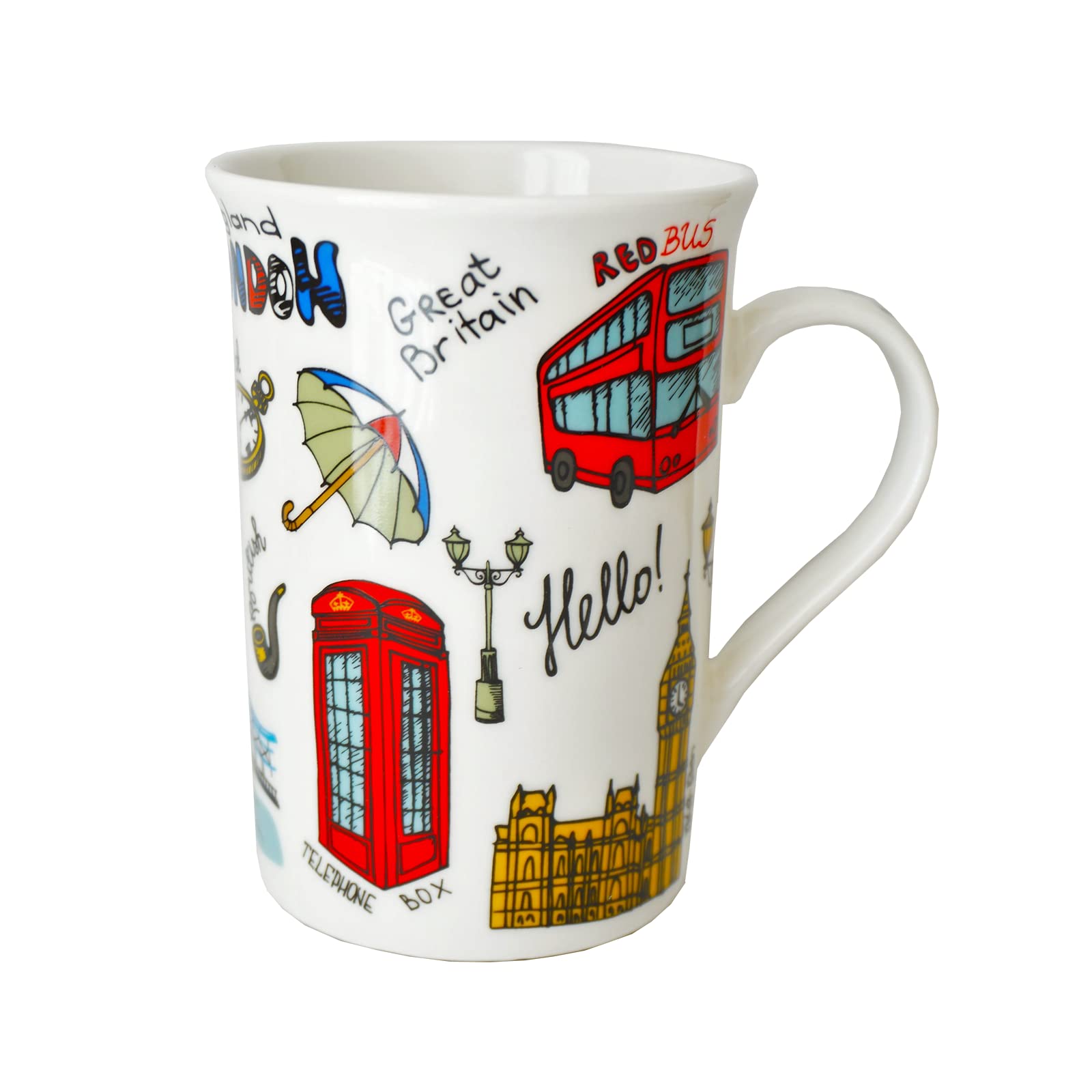 The Leonardo Collection London Sketch Mug for Hot Drinks | Fine China Printed Coffee Cups for Kitchen & Home | Reusable Tea and Coffee Mugs for Every Occasion & All Type of Drinks