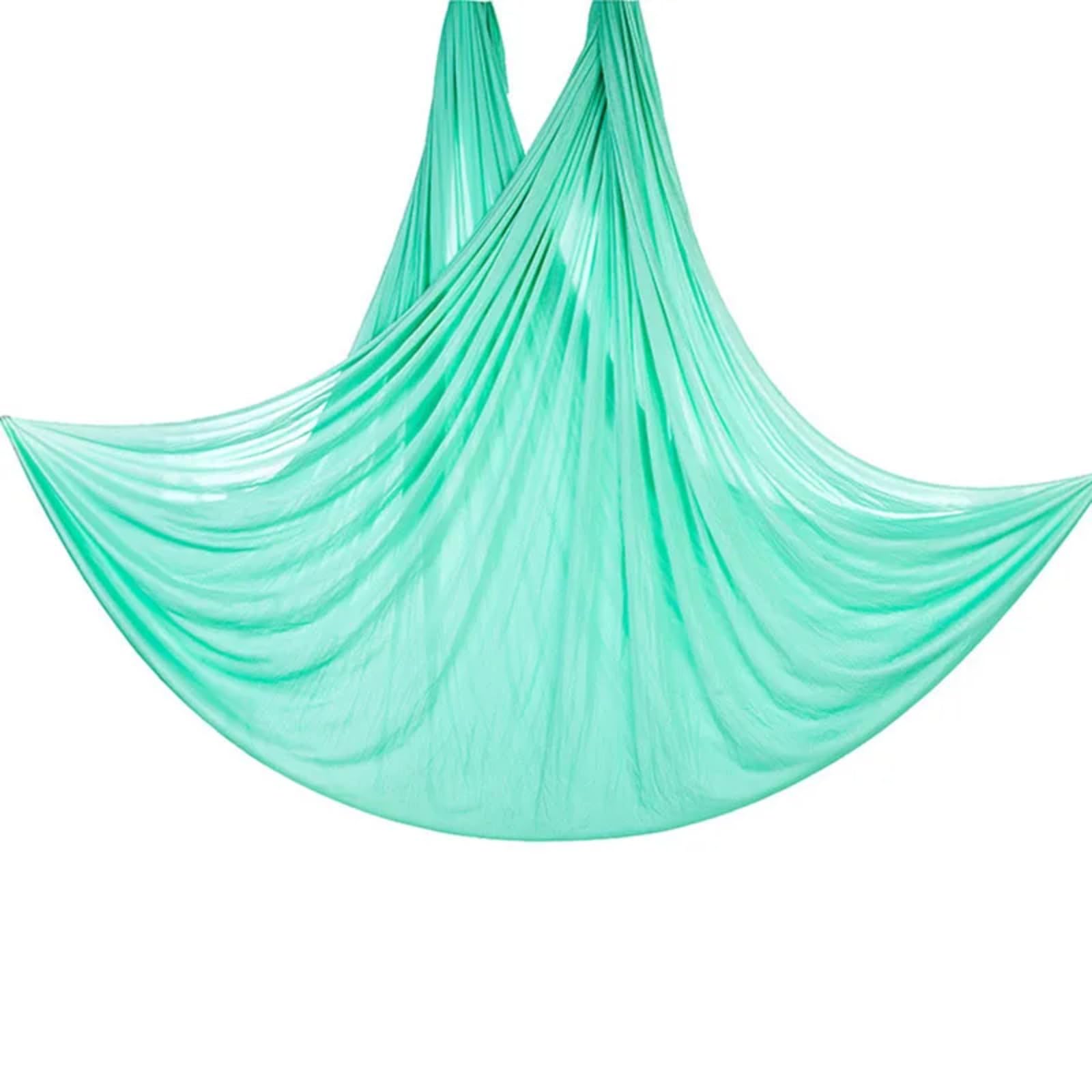 HEJIGOOD Stretch Aerial Yoga Hammock 280cm Wide x 100cm Long Seamless Nylon Swing Load 1984lb for Home Studio (Lake Green)