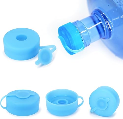 Miniatura 6 de Myvision Tapa segura para dispensador de agua de 5 galones, (8 unidades), tapa reutilizable de 5 galones, tapas de botella de agua de silicona
