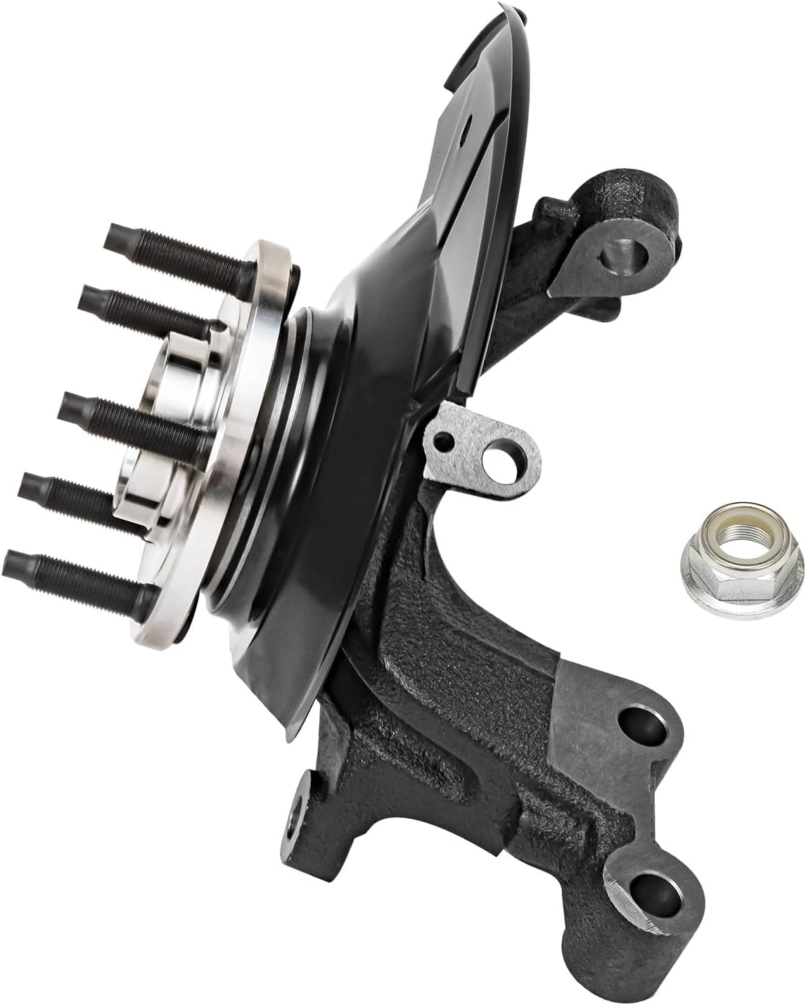 Detroit Axle - FWD Front Right Steering Knuckle CV Axle for 11-14 Ford Edge [3.5L, 3.7L], Passenger Side Steering Knuckle & Wheel Bearing Hub CV Axle 2011 2012 2013 2014 Replacement