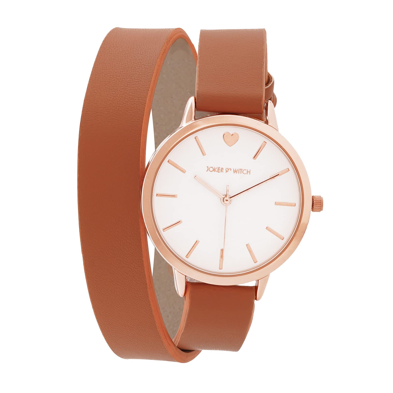 Joker & Witch Leather Twelve OHeart White Dial Tan Pu Analogue Watch For Women, Brown Band (B0C5MXWL7F) Amazon Price History, Amazon Price Tracker