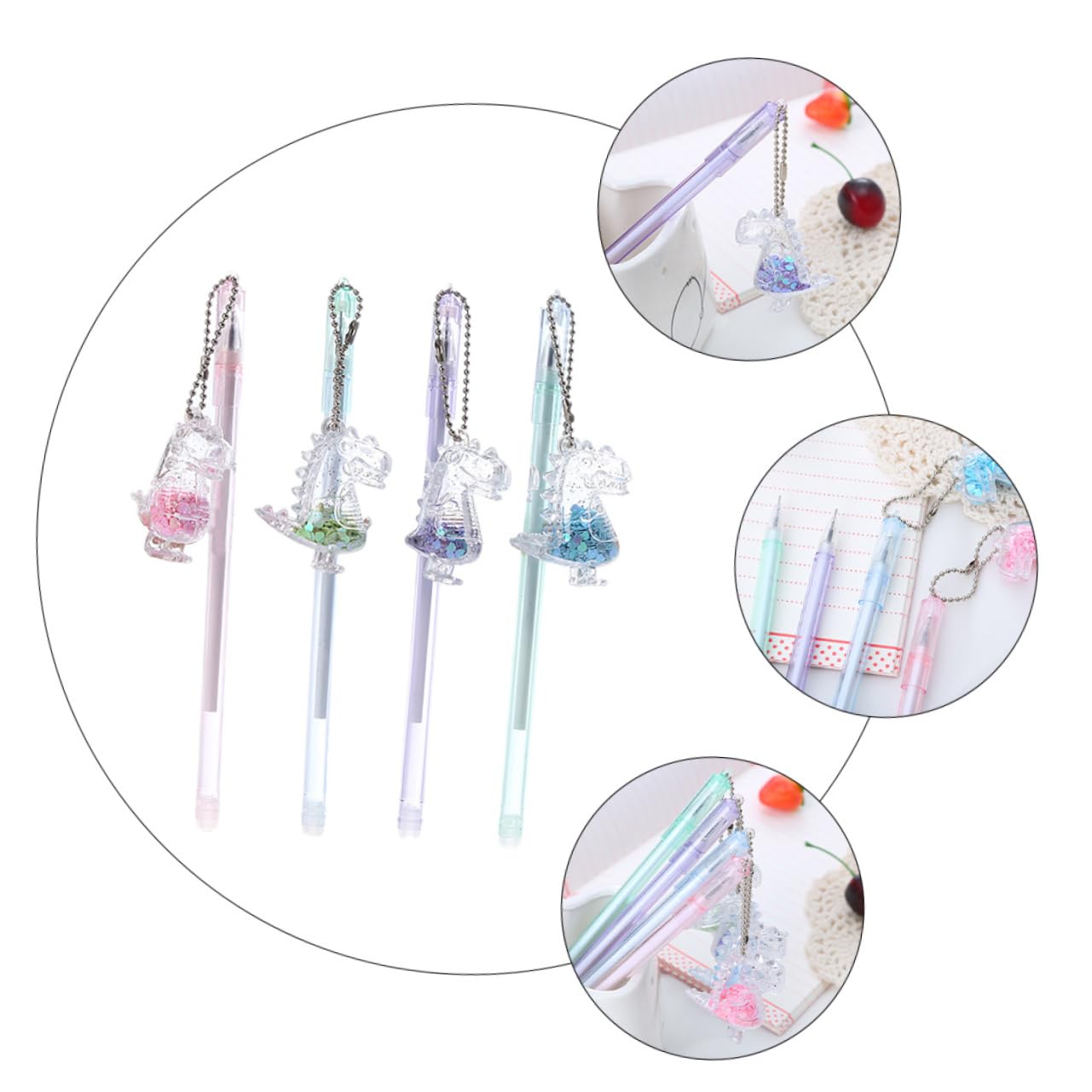 Ciieeo Lot De 3 Stylos À Encre Gel Avec Pendentif Dinosaure Adorable Écriture Fluide Pour Étudiants Garçons Et Filles 10 Pièces X 3