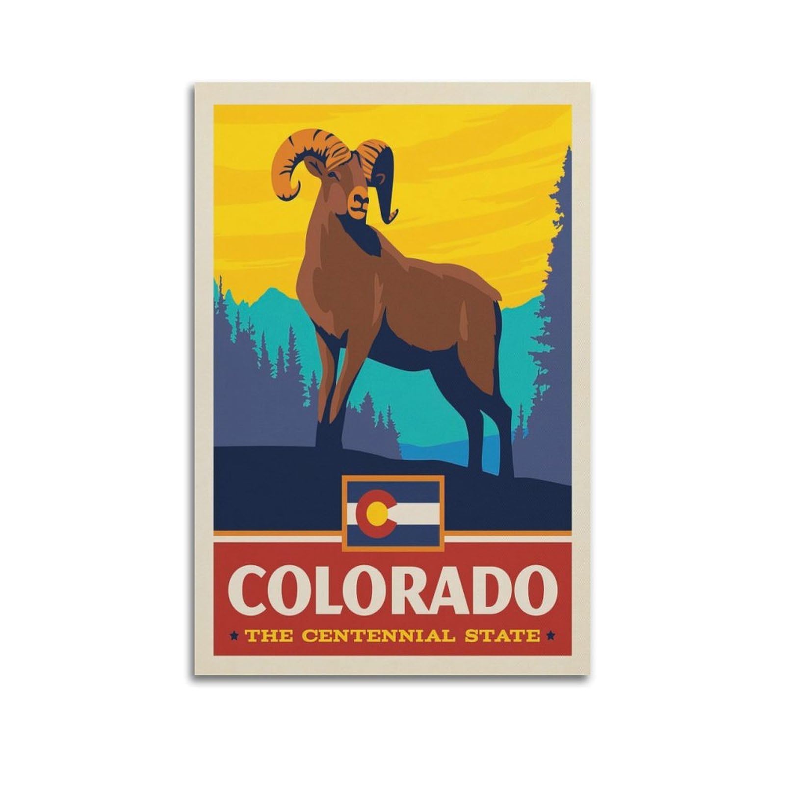 DLJGDS Vintage Travel Posters Colorado State Pride Decorative Painting Canvas Wall Posters And Modern Family Bedroom Decor 24x36inch(60x90cm)