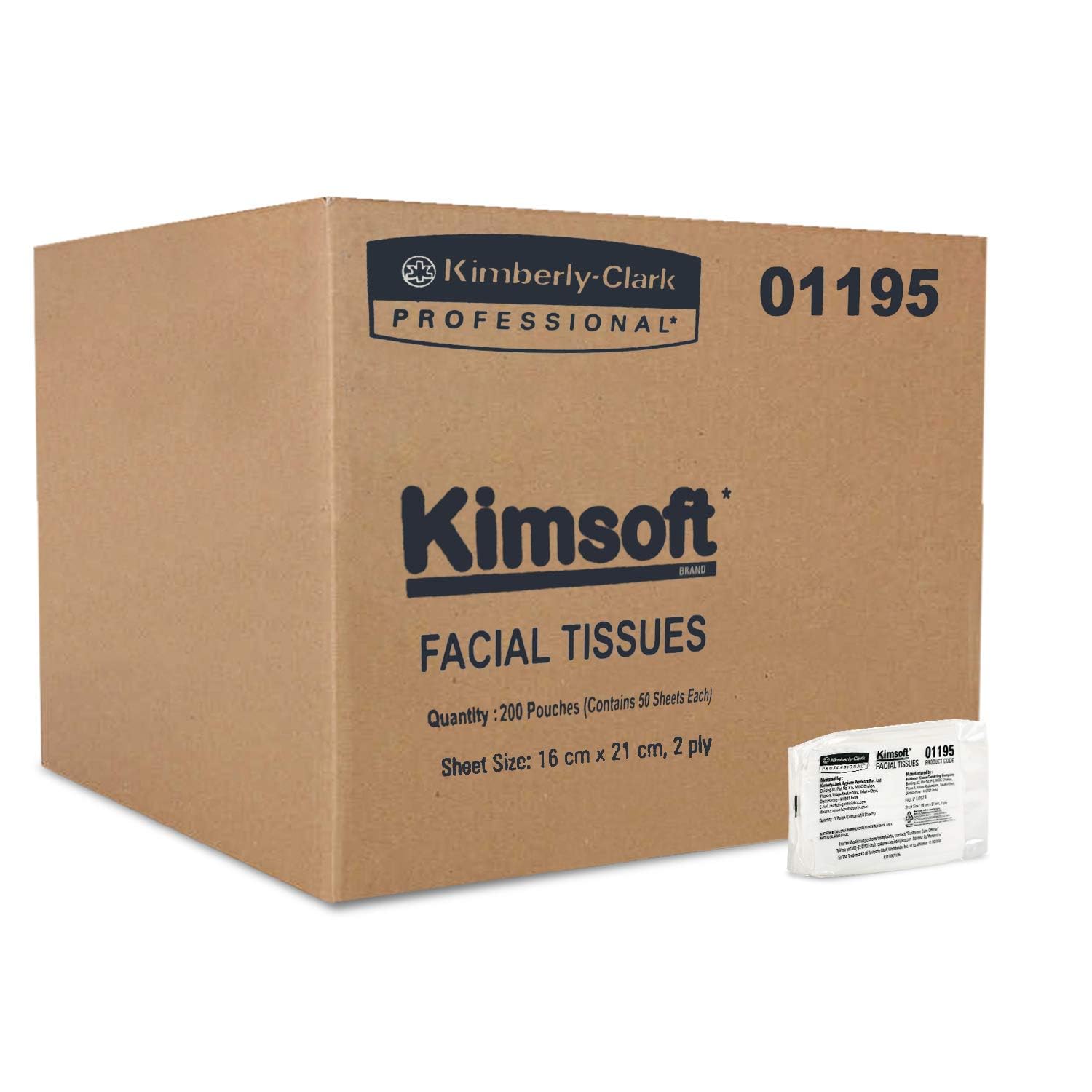 Kimsoft® 2 ply Facial Tissue Flat Pouch, 200 Packs, 50 Pulls/Pack (Total 10,000 Sheets) (01195) (B08K4G13P6) Amazon Price History, Amazon Price Tracker