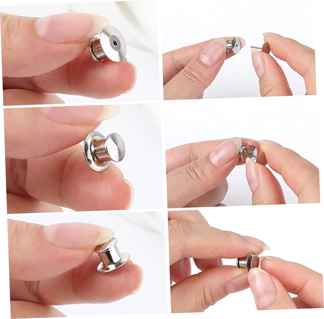 NOLITOY 2sets Locking Pin Backs DIY Craft Making Supplies Strong Pin Backings Easy Install 20pcs*2