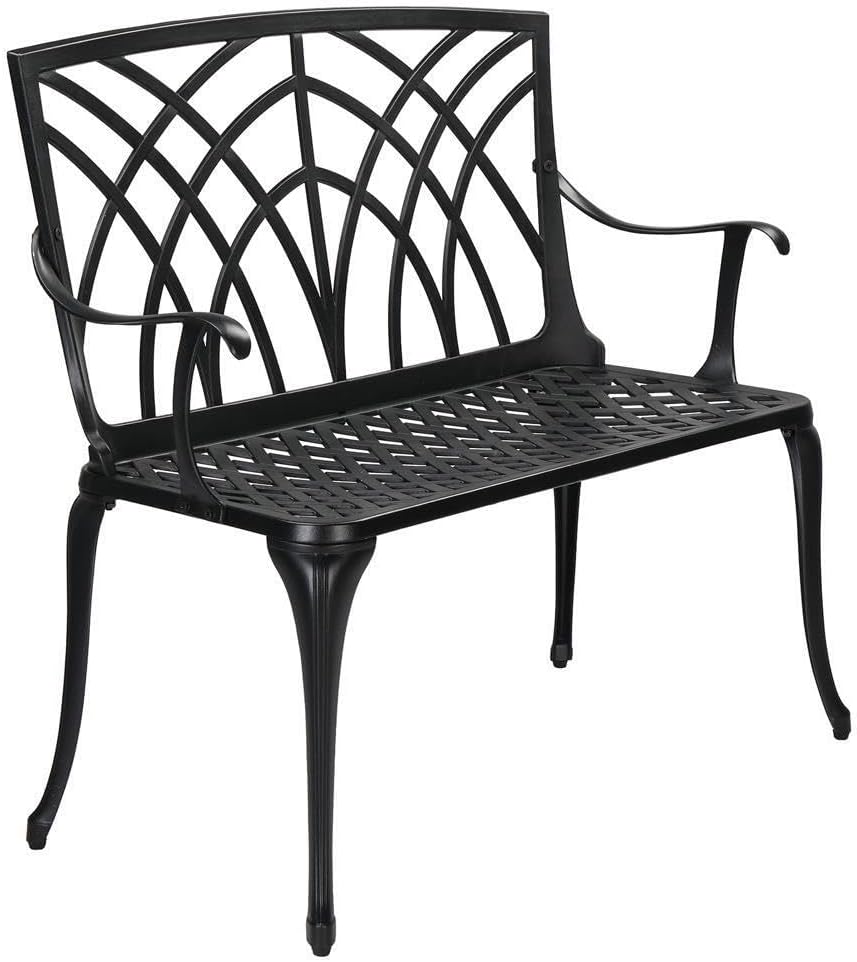 Aluminum Bench Garden Chair Porch Cast Conversation Patio for Outdoor Green