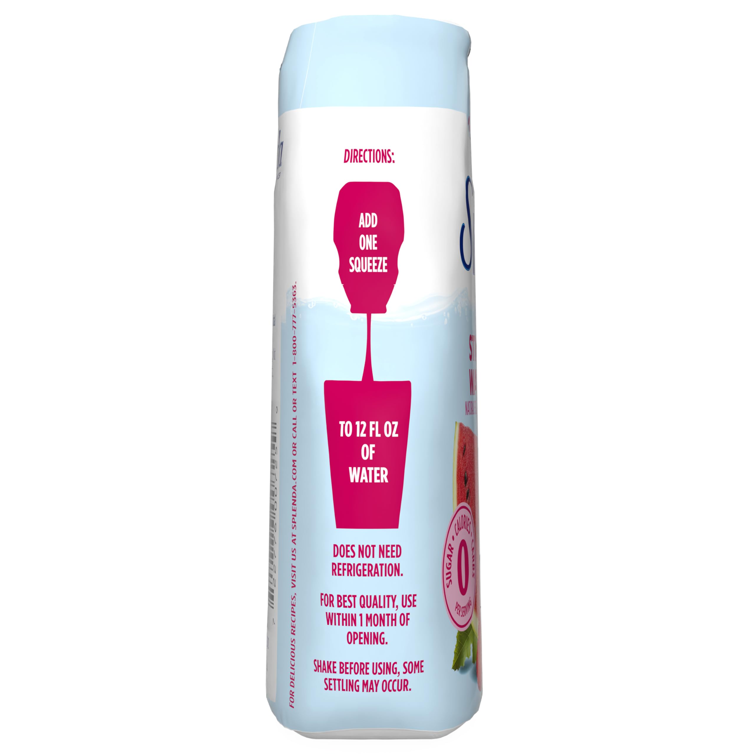 SPLENDA Liquid Water Enhancer Drops, Sugar Free, Zero Calorie, Natural Flavor, Concentrated Drink Mix, 3.11 Fl Oz Each Bottle (Strawberry Watermelon Clear, 2 Pack)