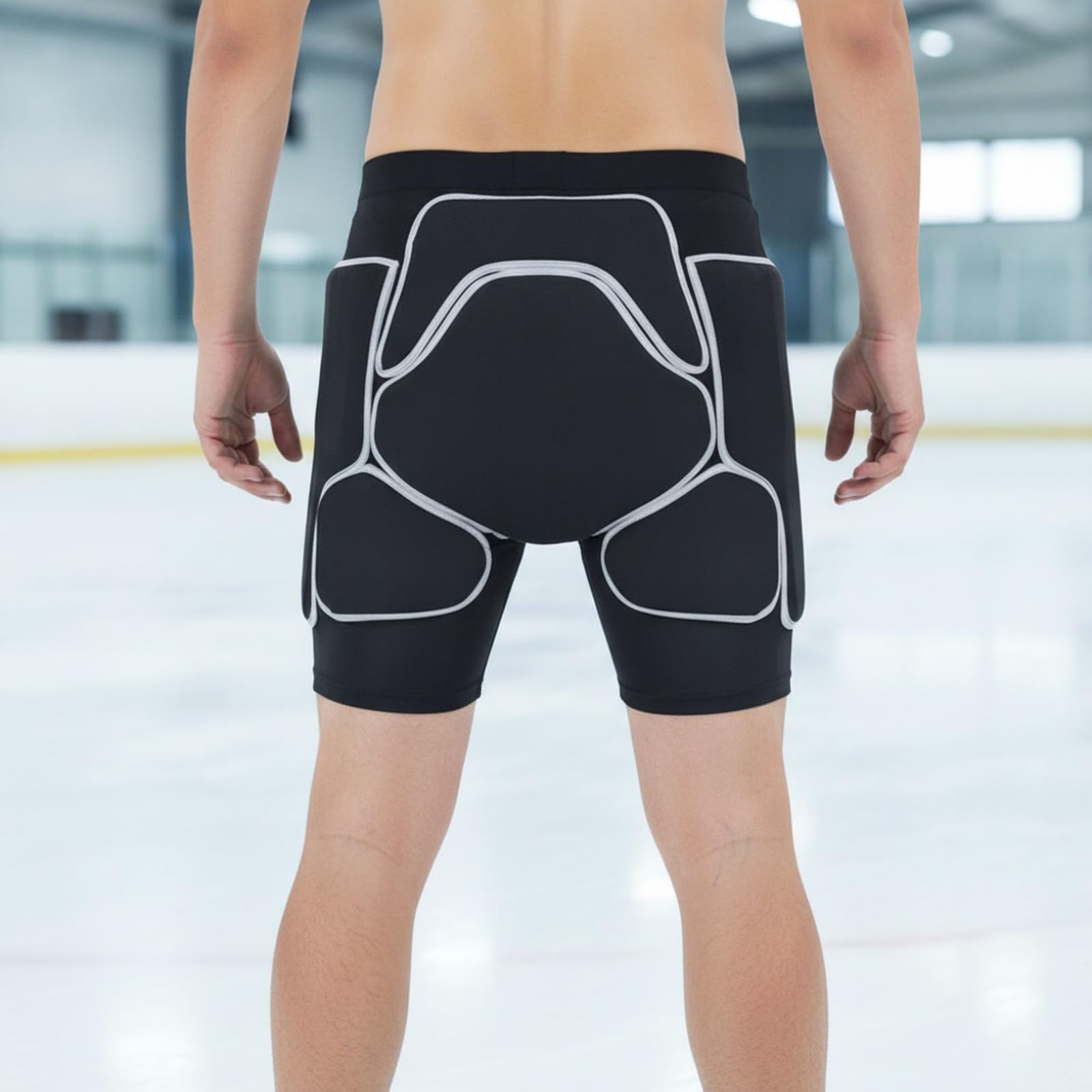 Bewegungsfrei gepolsterte Hose | Verstärkte genähte Polsterbereiche, Schneeboard-Protektorenshorts, eng anliegend