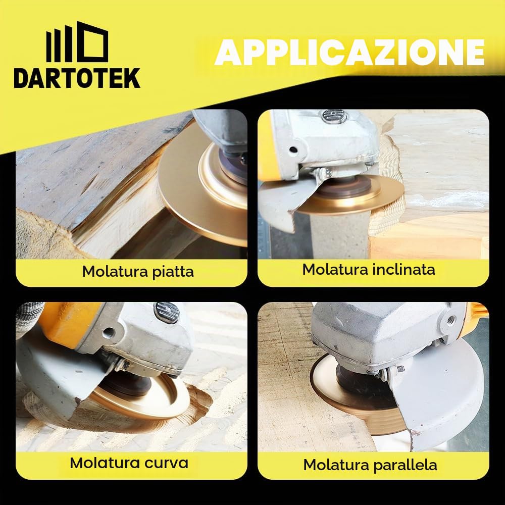Disco per sculture in legno Disco per smerigliatrice 125mm Disco per smerigliatrice Piatto/livellato/curvo per il taglio del legno, la smerigliatura e la sagomatura, Pergola 22.23MM, 3pcs
