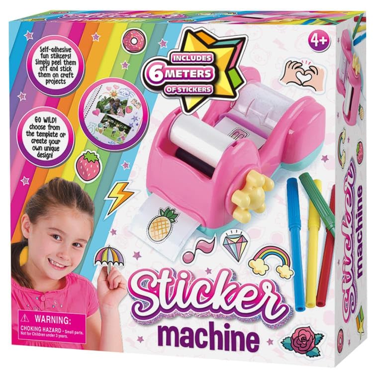 FAHAAM Sticker Machine Craft Kit - 6 Metres of Self Adhesive Stickers, Create Unique Designs - Suitable for Kids Age 4+