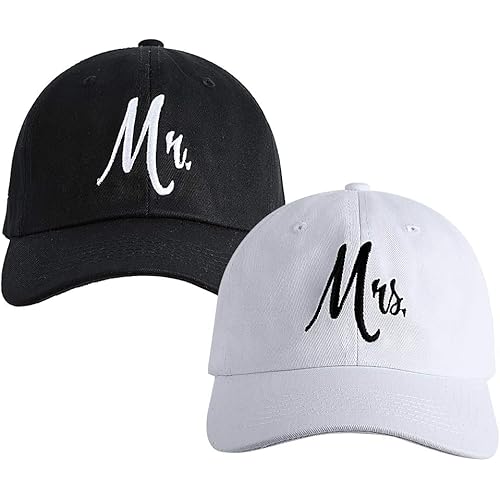 Matching Mr. & Mrs. Baseball Caps, Bridal Gift, Newlywed Honeymoon Wedding Gift