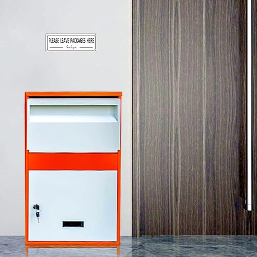 Miniatura 7 de Letrero de metal con texto en inglés Please Leave Packages Here (2 unidades) (idioma español no garantizado), instrucciones (idioma español no