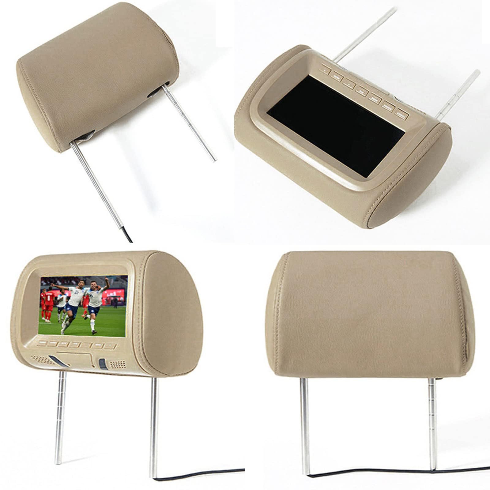 Display per Poggiatesta per Auto da 7 Pollici, Display per Auto MP5, Schermo HD, Trasmettitore FM, Altoparlante Integrato, Interfaccia USB/SD,MP5
