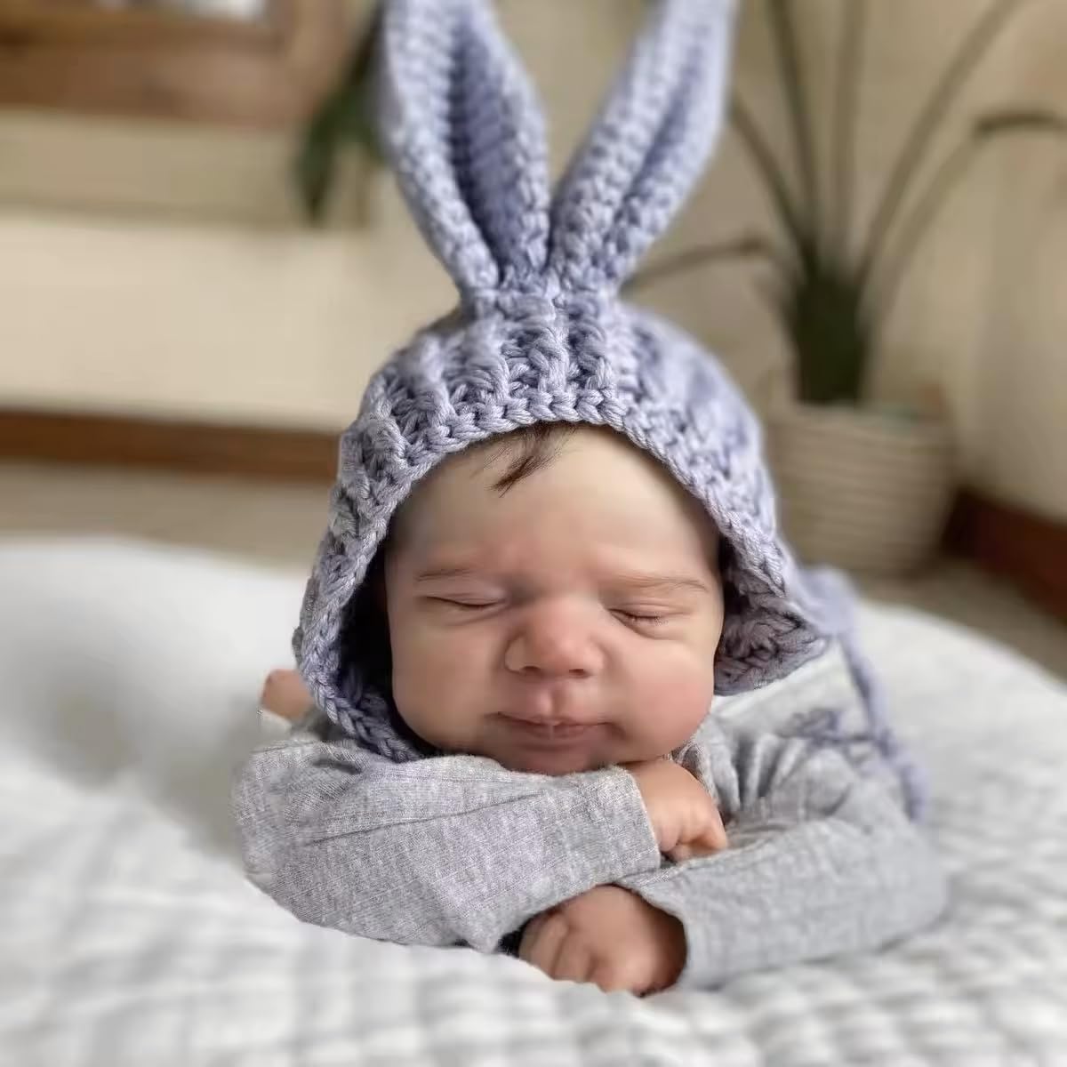 Muñeca Reborn Realista De 18 Pulgadas (45 Cm) En Vinilo De Silicona, Niño Pascale, Con Ojos Cerrados, Pelo Implantado, Extremidades Articuladas, Ideal Para Coleccionistas Y Juego De Roles