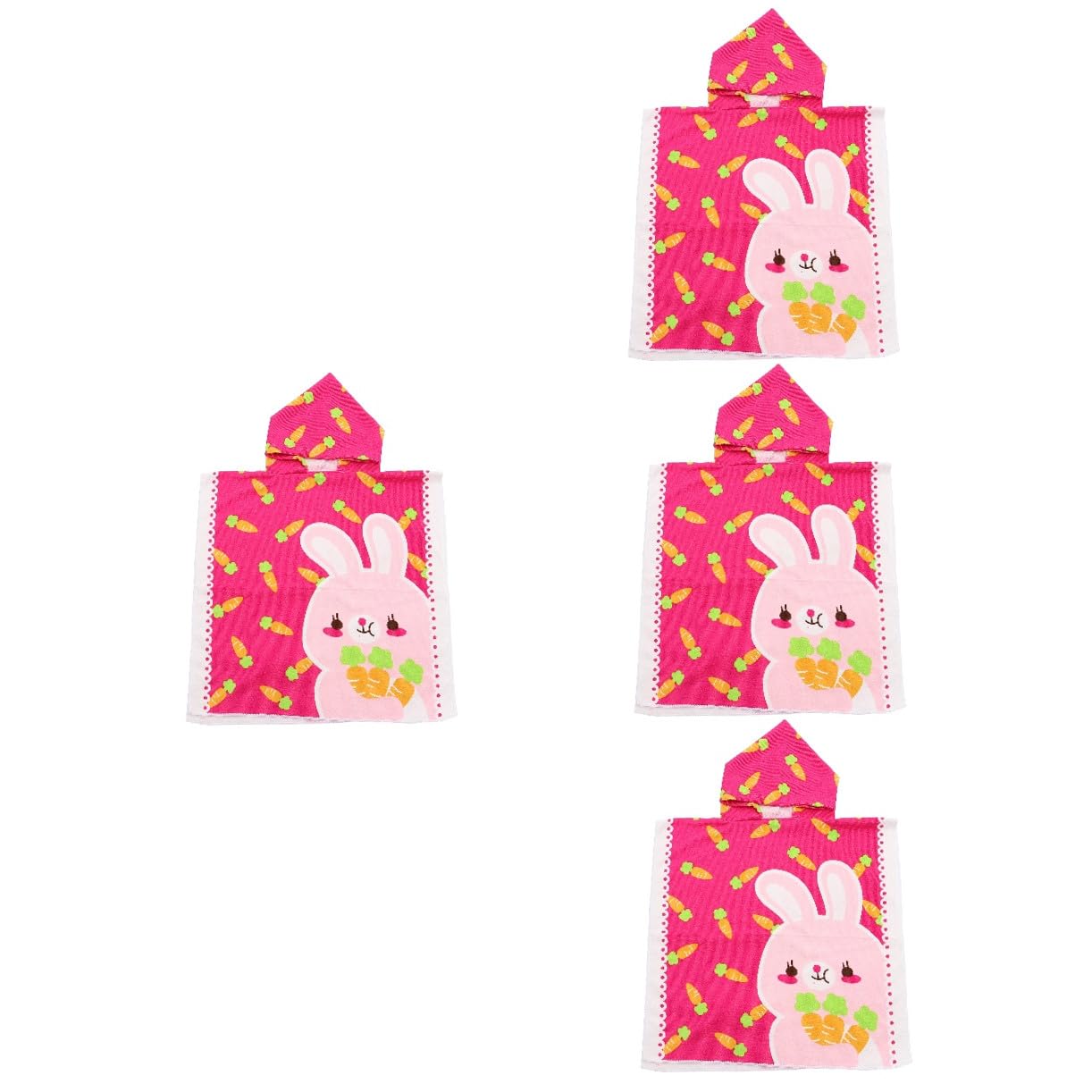 Cabilock Serviette De Plage À Capuche pour Enfants Lot De 4 Motif Carotte Tapis De Bain Super Absorbant Cape pour Garçons Et Filles