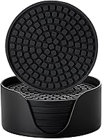 Vista 12 de Colinda Posavasos de silicona con soporte, juego de 6, tapete de taza para bebidas calientes o frías, al aire libre, engrosado, antideslizante, Rojo