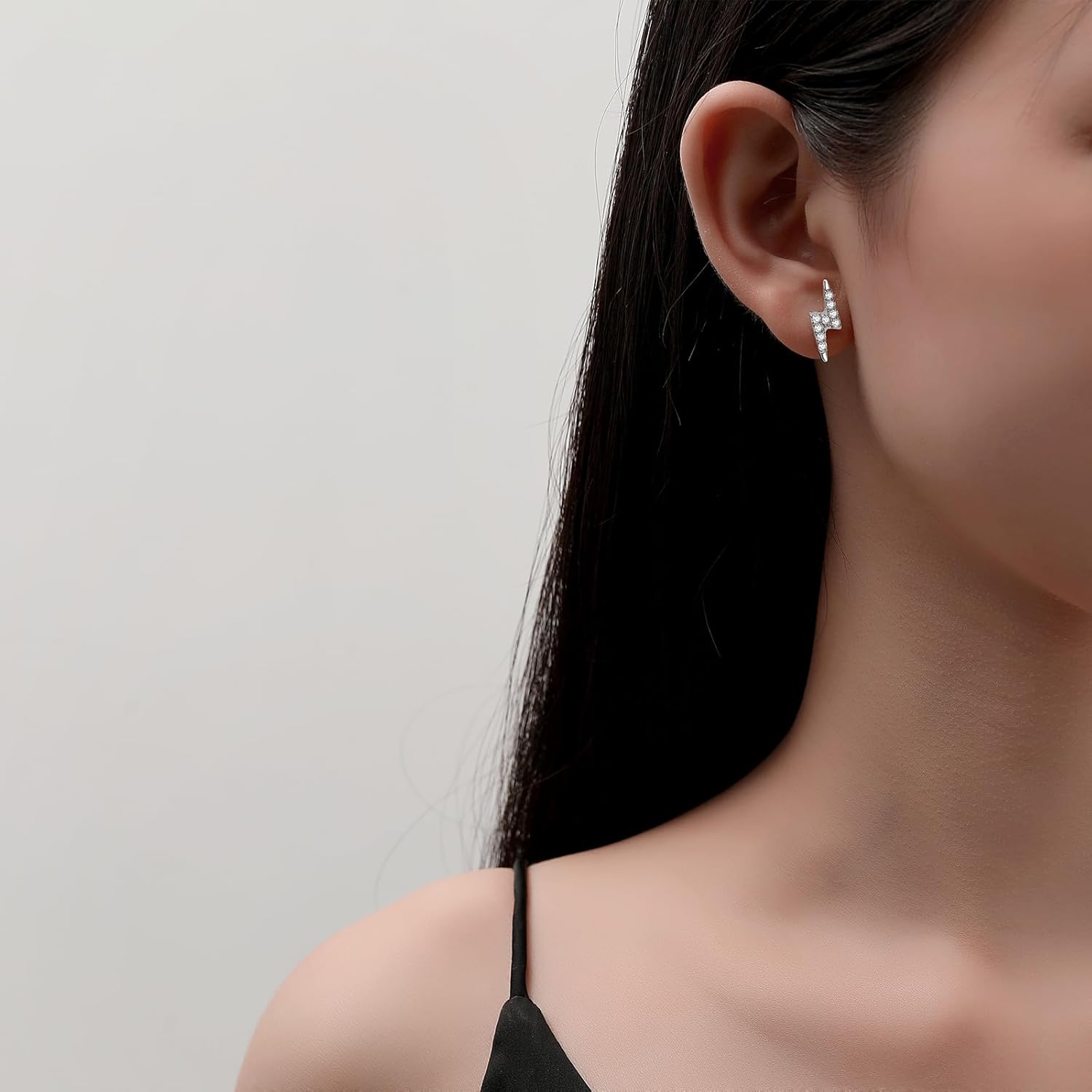 Moissanite Stud Earrings for Women,D Color Round Cut Moissanite Lightning Earrings 925 Sterling Silver Moissanite Earrings,Birthday Christmas - Image 4